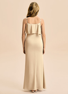 Azazie Galene Junior Abito Sirena in Raso Elasticizzato Champagne image2