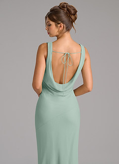 Azazie Rylina Bridesmaid Dresses Agave Mermaid Pleated Chiffon Dress image2