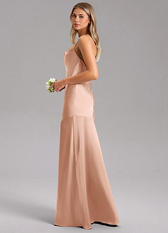 Azazie Grata Brautjungfernkleider Etui Seitliche Cut-Outs Stretch-Satin Kleid Roségold image5