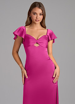 Azazie Demia 신부 들러리 드레스 쉬스 스윗하트 네크라인 스트레치 새틴 발목 길이 드레스 image7