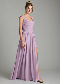 Azazie Novi Bridesmaid Dresses Wisteria A-Line Pleated Chiffon Dress image2
