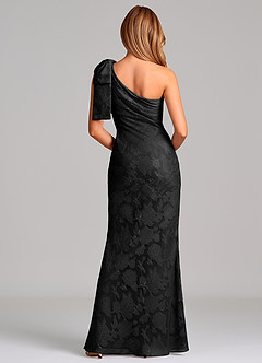 Azazie Yuanna Suknie dla druhen Syrena Jedno ramię Kwiatowe wypalenie Do ziemi Sukienka image6