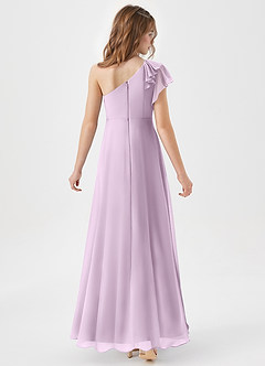 Azazie Arabella Junior Frosted Lilac A-Line Ruched Chiffon Dress image6