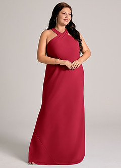 Azazie Doretta Bridesmaid Dresses Scarlet Mermaid Pleated Chiffon Dress image10
