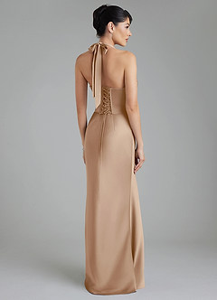 Azazie Torrance Bridesmaid Dresses Taupe Mermaid Corset Stretch Satin Dress image8