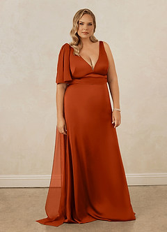 Christian Siriano Bridal for Azazie 1011 Bridesmaid Dresses Paprika Mermaid Bow Stretch Satin Dress image11