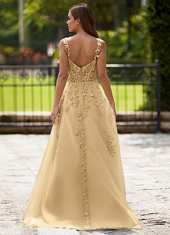 Dreamscape Champagne A-line Prom Dress image2