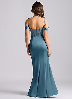 Azazie Alyce Bridesmaid Dresses Bermuda Mermaid Off the Shoulder Stretch Satin Convertible Dress image2
