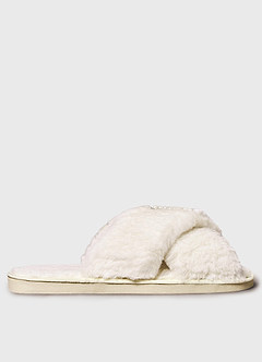front Fuzzy Bride Slippers