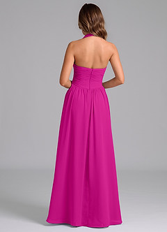 Azazie Darlyn Bridesmaid Dresses Fuchsia A-Line Pleated Chiffon Dress image2