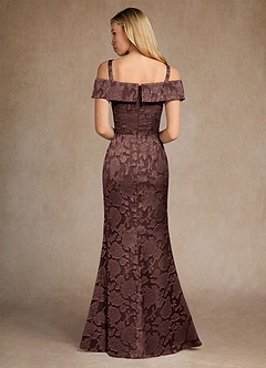 Azazie Canton Mother of the Bride Mekot Mrenneito Olkapään ulkopuolella Floral Burnout Lattian pituus Pukeutua image4