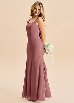 Azazie Lioren Junior Syrena Ukłon Szyfon Długość podłogi Młodsza druhna Sukienka image2