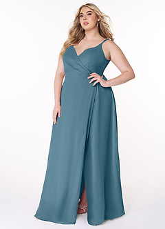 Azazie Lennon Bridesmaid Dresses Bermuda A-Line Lace Chiffon Dress image10