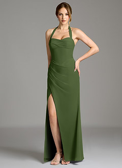 Azazie Serenity Bridesmaid Dresses Olive Mermaid Sweetheart Neckline Chiffon Dress image7