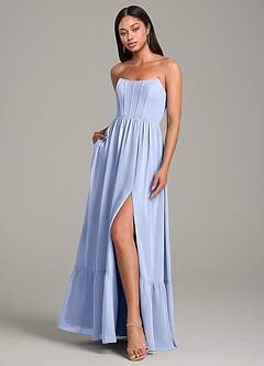 Azazie Kailee Bridesmaid Dresses Ice A-Line with Pockets Chiffon Dress image4