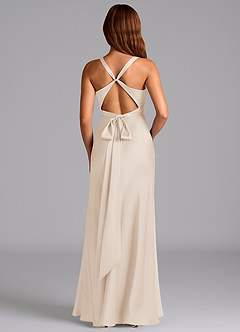 Azazie Hati Robes de demoiselle d'honneur Robe Sirène en Satin extensible Albâtre Blanc image7
