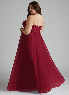 Azazie Roni Bridesmaid Dresses Burgundy A-Line Sweetheart Neckline Tulle Convertible Dress image10