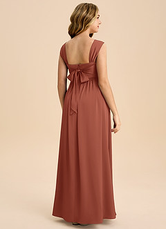 Azazie Hattie Junior Auburn A-Line Pleated Stretch Satin Dress image7