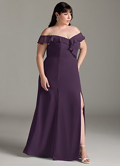 Azazie Sophie Bridesmaid Dresses Plum A-Line Off the Shoulder Chiffon Convertible Dress image10