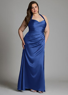 Azazie Destiny Bridesmaid Dresses Royal Blue Mermaid Sweetheart Neckline Stretch Satin Dress image11
