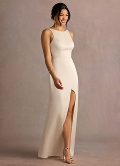 Claire Cream Satin Gown Maxi Dress image3