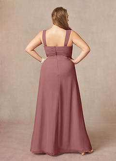 Azazie Weisz Mother of the Bride Dresses Desert Rose A-Line Square Neckline Pleated Chiffon Dress image6