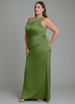 Azazie Akilah Bridesmaid Dresses Juniper Mermaid One Shoulder Stretch Satin Dress image11
