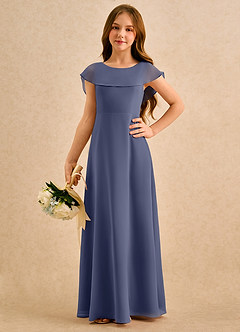 Azazie Kittie Girls Formal Flower Girl Klänningar Klä A-Line i Chiffong image5