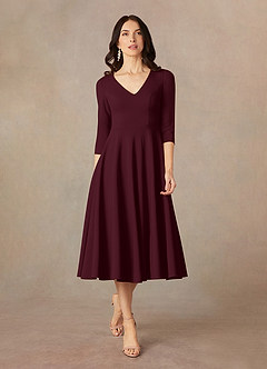 Azazie Nassif vestidos de madre de la novia Vestido de Cabernet de Crepé elástico de Corte En A image1