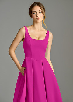 Azazie Amalie Bridesmaid Dresses Fuchsia A-Line Pleated Chiffon Dress image7