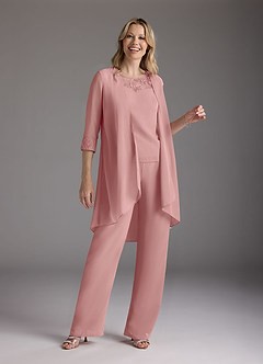 Azazie Maura Mother of the Bride Dresses Dusty Rose Jumpsuit/Pantsuit Sequins Chiffon Dress image3