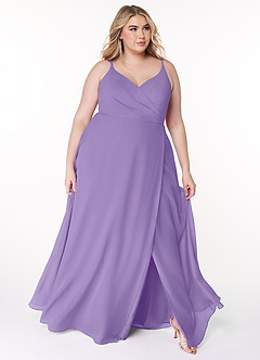 Azazie Lennon Brautjungfernkleider A-Linie Spitze Chiffon Kleid Tahiti image9