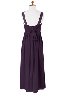 Azazie Kora Junior Plum A-Line Pleated Chiffon Dress image6
