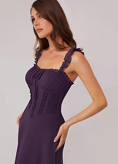Barbie ♥ Azazie Bridesmaid Dresses Plum A-Line Sweetheart Neckline Chiffon Dress image5
