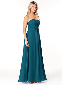 Azazie Yazmin Brautjungfernkleider Wandelbar A-Linie Herzausschnitt Chiffon Kleid Tintenblau image5