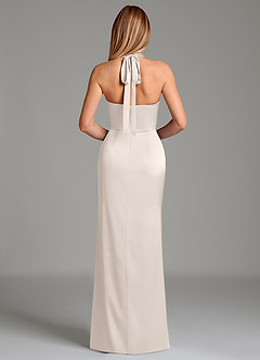 Azazie Serenity Brautjungfernkleider Meerjungfrau-Linie Herzausschnitt Stretch-Satin Kleid Alabaster Weiß image6