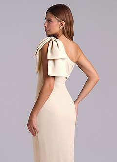 Azazie Yuanna 신부 들러리 드레스 인어 한쪽 어깨 쉬폰 바닥 길이 드레스 image8