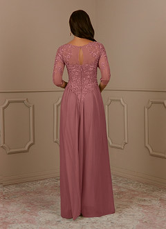 Azazie Harriet Mother of the Bride Dresses Desert Rose A-Line Scoop lace Mesh Dress image2