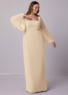 Barbie ♥ Azazie Final Sale Champagne Sheath Bow Chiffon Dress image10