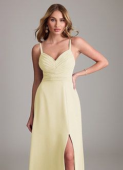 Azazie Terese Bridesmaid Dresses Lemon Sorbet A-Line Pleated Chiffon Dress image5