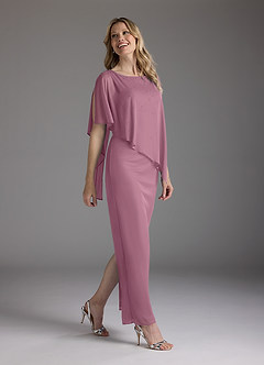 Azazie Aspyn Mother of the Bride Dresses Vintage Mauve Sheath Beaded Mesh Dress image2