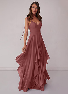 Barbie ♥ Azazie Brautjungfernkleider A-Linie Schleifen Chiffon Kleid Amethyst image1