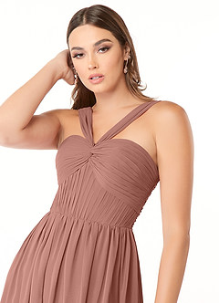 Azazie Dionne Bridesmaid Dresses Cedar Rose A-Line Corset Chiffon Dress image6