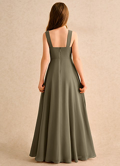 Azazie Makani Girls Formal Flower Girl Dresses Willow Green A-Line Sweetheart Neckline Chiffon Dress image2