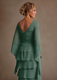 Azazie Arabinda Brudens mor kjoler Skede Ruchede Chiffon Gulv-længde Kjole image6