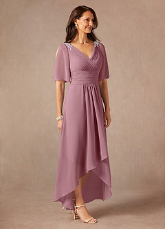 Azazie Pascual Mother of the Bride Dresses Vintage Mauve A-Line Pleated Chiffon Dress image5