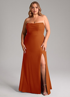 Azazie Saige Bridesmaid Dresses Paprika A-Line Off the Shoulder Chiffon Convertible Dress image16