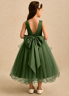 Azazie Savannah Flower Girl Dresses Olive Ball-Gown Lace Tulle Dress image2
