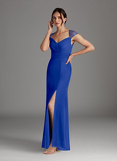 Azazie Blanchett Mother of the Bride Dresses Royal Blue Mermaid Sequins Chiffon Dress image4