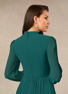 Azazie Adellah Mother of the Bride Dresses Peacock A-Line Pleated Chiffon Dress image4